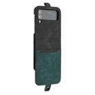 For Samsung Galaxy Z Flip 3 5G Side Buckle Double Fold Leather Phone Case(Dark Green) - 1