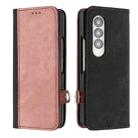For Samsung Galaxy Z Fold 4 5G Side Buckle Double Fold Leather Phone Case(Pink) - 1