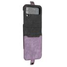 For Samsung Galaxy Z Flip 4 5G Side Buckle Double Fold Leather Phone Case(Purple) - 1