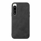 For Sony Xperia 5 IV Cowhide Texture PU Phone Case(Black) - 1