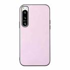 For Sony Xperia 5 IV Cowhide Texture PU Phone Case(Pink) - 1