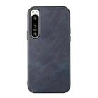 For Sony Xperia 5 IV Cowhide Texture PU Phone Case(Blue) - 1