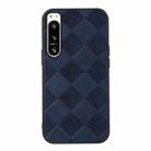 For Sony Xperia 5 IV Weave Plaid PU Phone Case(Blue) - 1