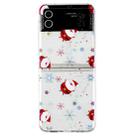 For Samsung Galaxy Z Flip 4 5G Foldable Christmas Colored Painting PC Phone Case(Snowflake Santa) - 1