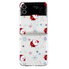 For Samsung Galaxy Z Flip 3 5G Foldable Christmas Colored Painting PC Phone Case(Snowflake Santa) - 1