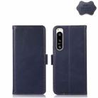 For Sony Xperia 5 IV Crazy Horse Top Layer Cowhide Leather Phone Case(Blue) - 1