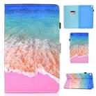 For Galaxy Tab S6 Lite Sewing Thread Horizontal Painted Flat Leather Case with Pen Cover & Anti Skid Strip & Card Slot & Holder(Ocean) - 1