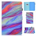 For Galaxy Tab S6 Lite Sewing Thread Horizontal Painted Flat Leather Case with Pen Cover & Anti Skid Strip & Card Slot & Holder(Colorful Marble) - 1