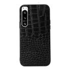 For Sony Xperia 5 IV Crocodile Texture Genuine Leather Phone Case(Black) - 1