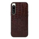 For Sony Xperia 5 IV Crocodile Texture Genuine Leather Phone Case(Coffee) - 1