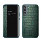 For Samsung Galaxy S23 5G Crocodile Texture Window View Leather Phone Case(Green) - 1