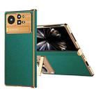 For Xiaomi Mix Fold 2 Electroplated Frame Plain Leather Phone Case(Green) - 1