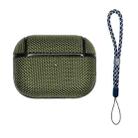 For AirPods Pro 2 Nylon Waterproof Wireless Earphone Case with Lanyard(Army Green) - 1