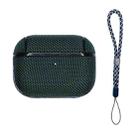 For AirPods Pro 2 Nylon Waterproof Wireless Earphone Case with Lanyard(Dark Green) - 1