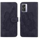For OPPO A57 5G Retro Skin Feel Butterflies Embossing Horizontal Flip Leather Phone Case(Black) - 1