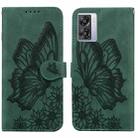 For OPPO A57 5G Retro Skin Feel Butterflies Embossing Horizontal Flip Leather Phone Case(Green) - 1