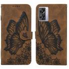 For OPPO A57 5G Retro Skin Feel Butterflies Embossing Horizontal Flip Leather Phone Case(Brown) - 1