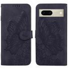 For Google Pixel 7 5G Retro Skin Feel Butterflies Embossing Horizontal Flip Leather Phone Case(Black) - 1