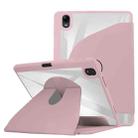 For OPPO Pad Air 10.3 2022 Acrylic 360 Degree Rotation Holder Tablet Leather Case(Baby Pink) - 1