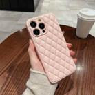 For iPhone 14 Pro Max Rhombic Texture Lambskin Phone Case(Pink) - 1