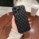 For iPhone 14 Pro Rhombic Texture Lambskin Phone Case(Black) - 1