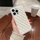 For iPhone 14 Pro Rhombic Texture Lambskin Phone Case(White) - 1