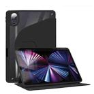 For Honor Tablet V7 Pro Acrylic 360 Degree Rotation Holder Tablet Leather Case(Black) - 1