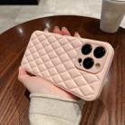 For iPhone 13 Pro Rhombic Texture Lambskin Phone Case(Pink) - 2