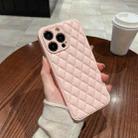 For iPhone 12 Pro Max Rhombic Texture Lambskin Phone Case(Pink) - 1