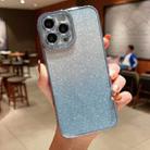 For iPhone 11 Pro Max High Transparent Gradient Color Glitter TPU Phone Case(Blue) - 1