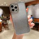 For iPhone 12 mini High Transparent Gradient Color Glitter TPU Phone Case(Silver) - 1