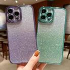 For iPhone 12 Pro High Transparent Gradient Color Glitter TPU Phone Case(Dark Blue) - 5