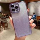 For iPhone 13 mini High Transparent Gradient Color Glitter TPU Phone Case(Purple) - 1