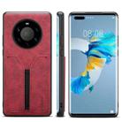 For Huawei Mate 40 Pro+ Denior DV Elastic Card PU Back Cover Phone Case(Red) - 1