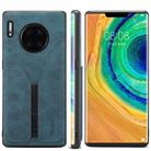 For Huawei Mate 30 Denior DV Elastic Card PU Back Cover Phone Case(Blue) - 1