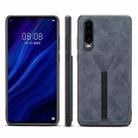 For Huawei P30 Denior DV Elastic Card PU Back Cover Phone Case(Grey) - 1