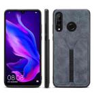 For Huawei P30 Lite Denior DV Elastic Card PU Back Cover Phone Case(Grey) - 1