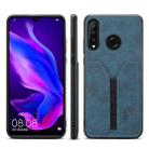 For Huawei P30 Lite Denior DV Elastic Card PU Back Cover Phone Case(Blue) - 1