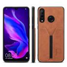 For Huawei P30 Lite Denior DV Elastic Card PU Back Cover Phone Case(Brown) - 1