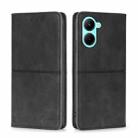 For Realme C33 4G Cow Texture Magnetic Leather Phone Case(Black) - 1