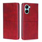 For Realme C33 4G Cow Texture Magnetic Leather Phone Case(Red) - 1