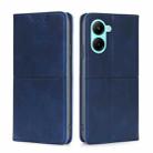 For Realme C33 4G Cow Texture Magnetic Leather Phone Case(Blue) - 1