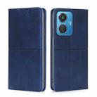 For vivo T1 Snapdragon 680/iQOO Z6 44W Cow Texture Magnetic Leather Phone Case(Blue) - 1