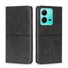 For vivo V25 5G/V25e 5G Cow Texture Magnetic Leather Phone Case(Black) - 1