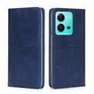 For vivo V25 5G/V25e 5G Cow Texture Magnetic Leather Phone Case(Blue) - 1