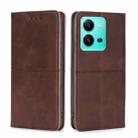 For vivo V25 5G/V25e 5G Cow Texture Magnetic Leather Phone Case(Dark Brown) - 1