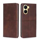 For vivo Y16 4G/Y02s 4G Cow Texture Magnetic Leather Phone Case(Dark Brown) - 1