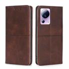 For Xiaomi Civi 2 5G Cow Texture Magnetic Leather Phone Case(Dark Brown) - 1