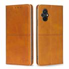 For Xiaomi Poco M5 4G Cow Texture Magnetic Leather Phone Case(Light Brown) - 1