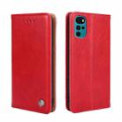 For Motorola Moto E32 India/E22s 4G Global Non-Magnetic Retro Texture Flip Leather Phone Case(Red) - 1